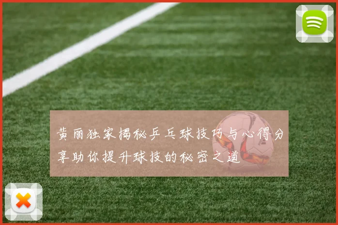黄丽独家揭秘乒乓球技巧与心得分享助你提升球技的秘密之道